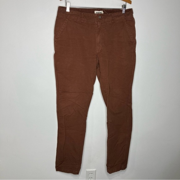 Taylor Stitch chino pants organic cotton & linen blend brown size 33 timeless‎